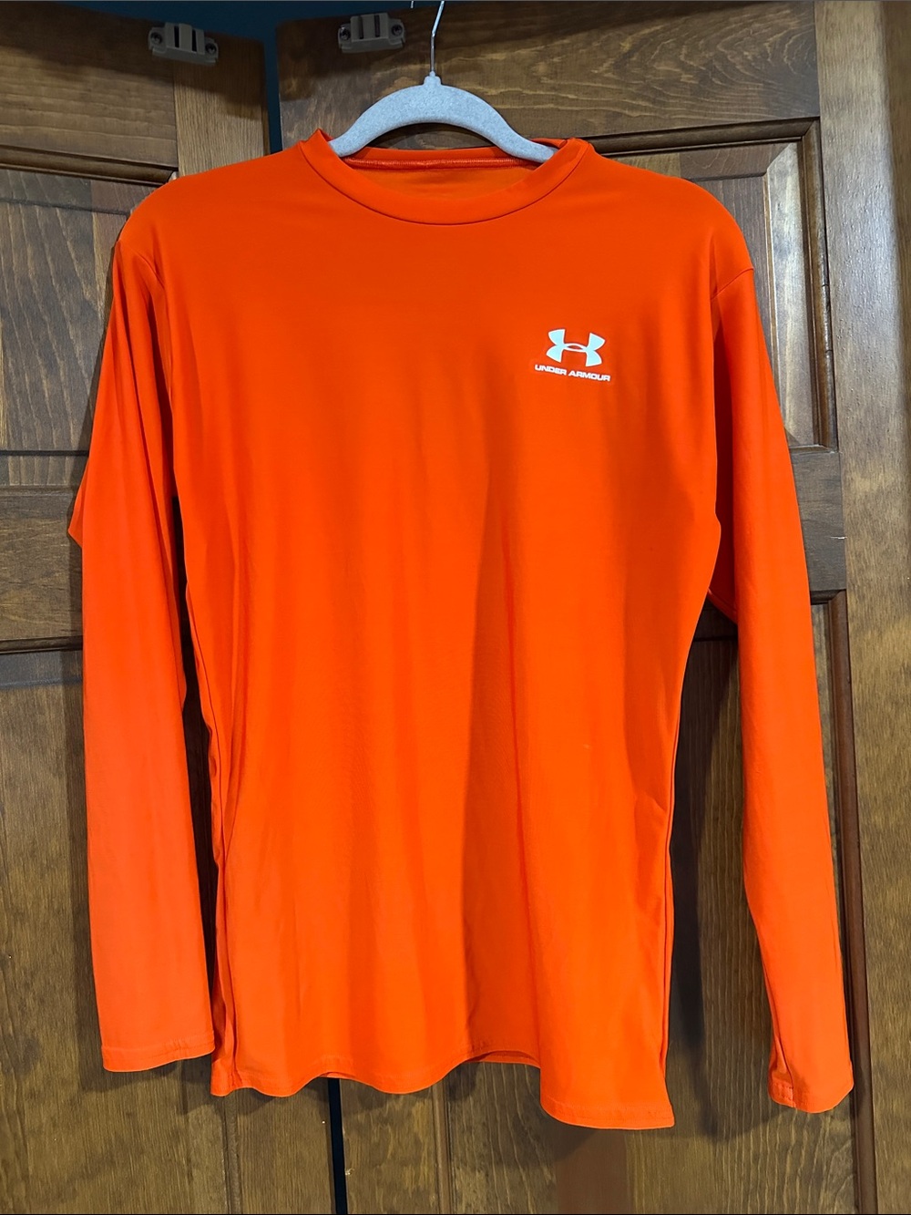Under Armour Men’s Long Sleeve Performance Tee — Bright Orange with White Logo